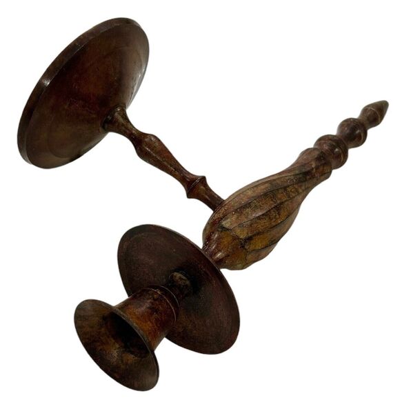 Set of Two Twisted Rust Metal Industrial Iron Candle Wall Sconces - Picture 4 of 7